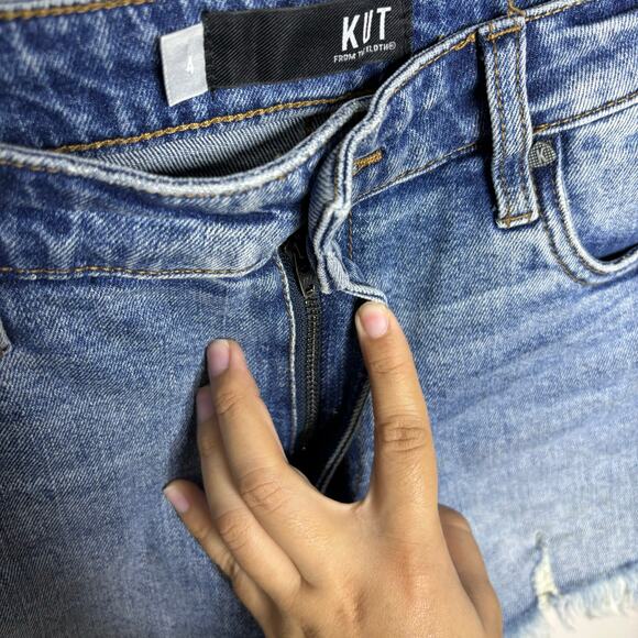 Kut From The Kloth Jane High Rise Short Raw Hem Distressed Women's Size 31 - Picture 4 of 10